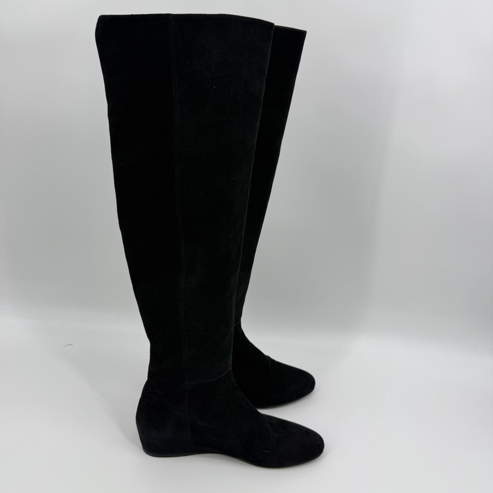 Stuart Weitzman All Suede Over The Knee Black Boots, Size 9 - Picture 4 of 12